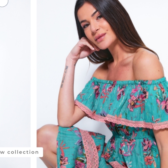 NWT Barok Paris tiered off shoulder dress - Picture 4 of 8